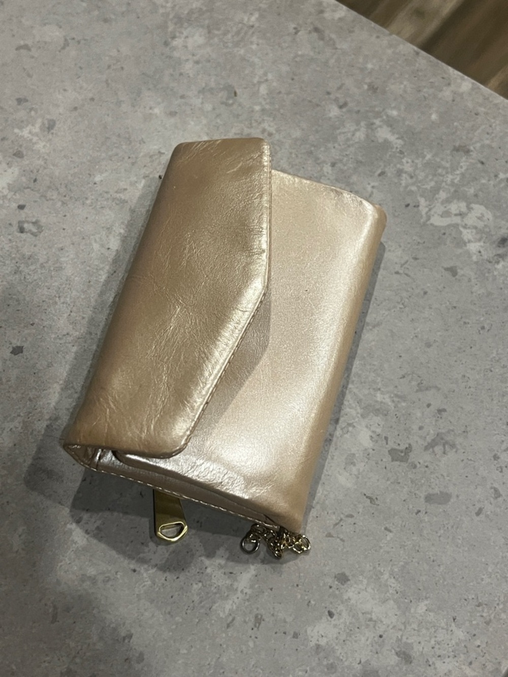 HOBO Metallic Gold Convertible Clutch